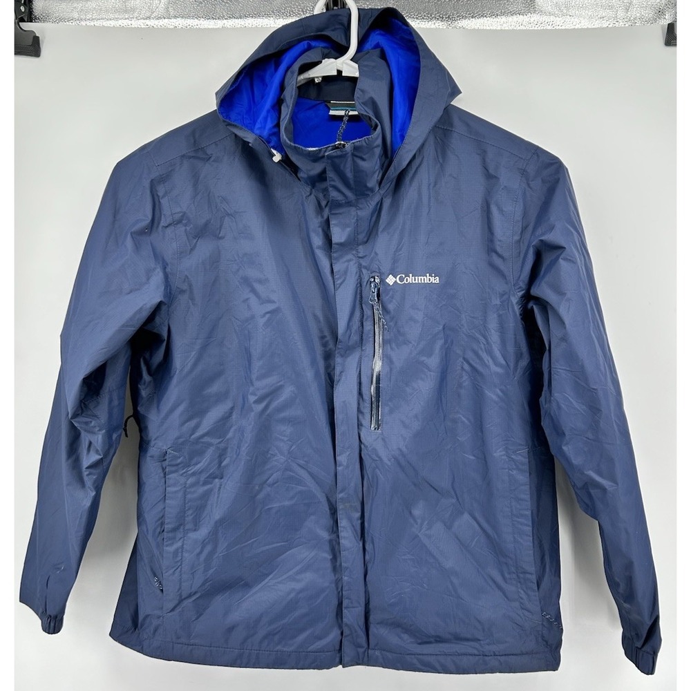 Columbia Long Sleeve Fleece Lined Hooded Full Zip Light Jacket.‎ Blue Women's XL